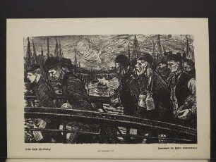 Feierabend im Hafen (Kohlezeichnung)