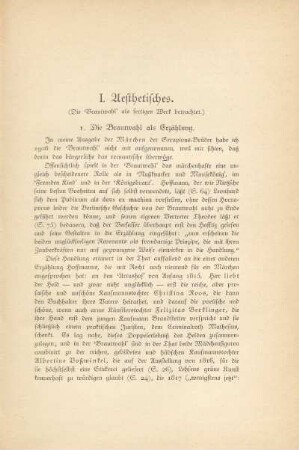 I. Aesthetisches (Die Brautwahl' als fertiges Werk betrachtet)