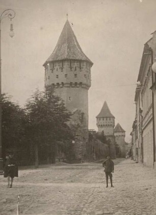 Rumänien. Hermannstadt (Sibiu). Alte Befestigungstürme (Hartenecktürme) der Stadtmauer