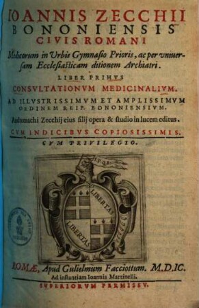 Liber primus consultationum medicinalium