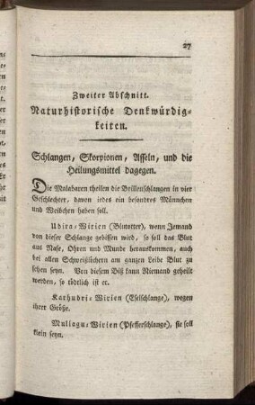 Zweiter Abschnitt. Naturhistorische Denkwürdigkeiten.