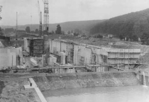 Baustelle der Schleuse Deizisau/Neckar