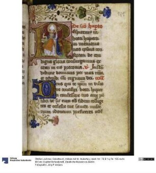 Gebetbuch, Initiale mit hl. Hubertus