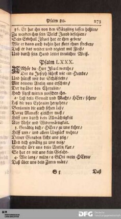 Psalm LXXX, LXXXII, LXXXIII, LXXXV, LXXXVII, LXXXVIII
