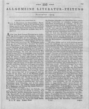 Schreger, C. H. T.: Handbuch der Pastoral-Medicin für christliche Seelsorger. Halle: Hemmerde & Schwetschke 1823