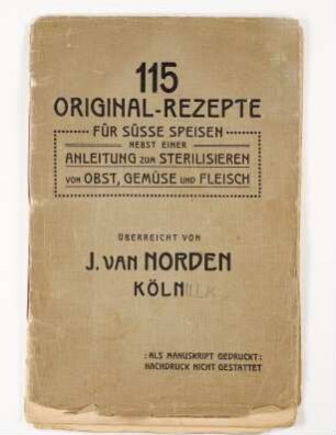 Werbebroschüre mit Rezepten