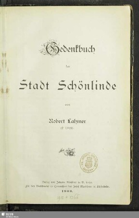 Gedenkbuch der Stadt Schönlinde