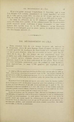 XXI. Décroissement de l'île