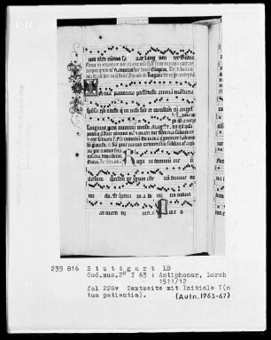 Antiphonarium (Benediktinerhandschrift) — Initiale I (n tua patientia), Folio 226 verso