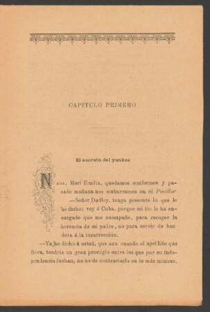 Capítulo primero - El secreto del yankee
