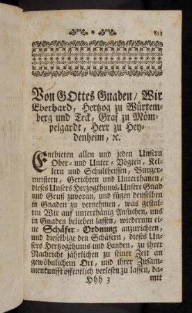 853-865, Vorwort. Ordnung.