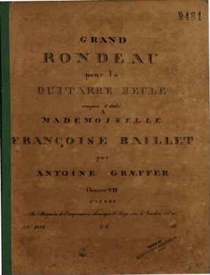 Grand rondeau pour la guitarre seule : oeuvre VII