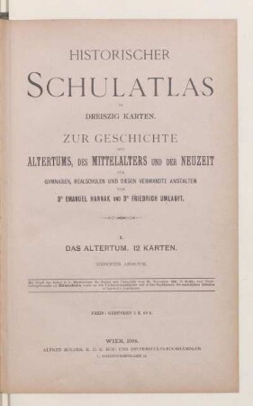 1, [Schülerband]: Das Altertum