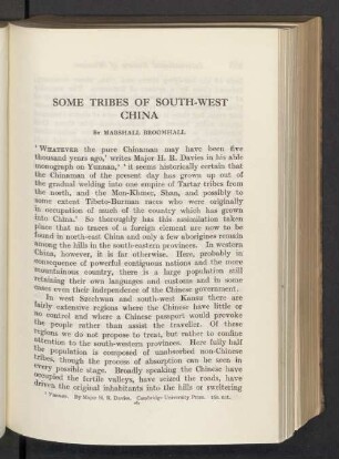 Some tribes of south-west China