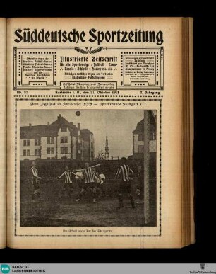 Süddeutsche Sportzeitung : Illustrierte Zeitschrift für Fussball, Leicht-Athletik, Tennis, Hockey, Cricket etc.