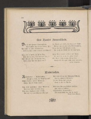 Des Hauses Sonnenschein.