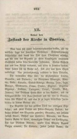 265-269 Ueber den Zustand der Kirche in Spanien