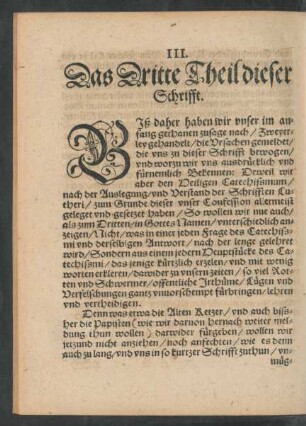 III. Das Dritte Theil dieser Schrifft.