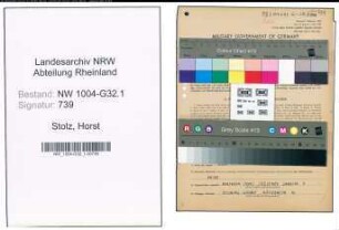 Entnazifizierung Horst Stolz , geb. 24.02.1921 (Stadtinspektor)