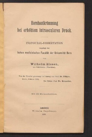 Hornhautkrümmung bei erhöhtem intraocularen Druck