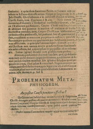 Problematum Metaphysicorum.