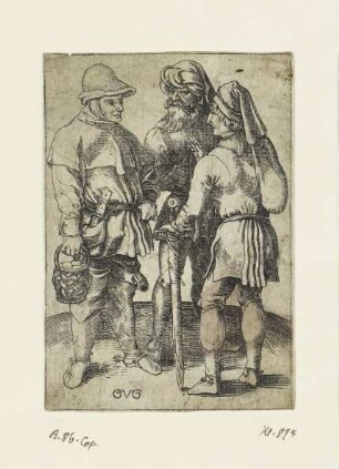 Drei Bauern im Gespräch