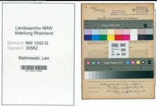 Entnazifizierung Leo Malinowski, geb. 20.09.1898 (Haendler)