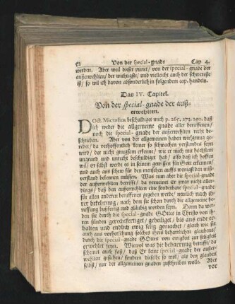 Das IV. Capitel. Von der special-gnade der außerwehlten.