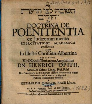 ... Seu Doctrina De Poenitentia