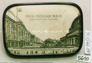 Taschenspiegel mit Werbeaufdruck "HOTEL EXCELSIOR BERLIN"