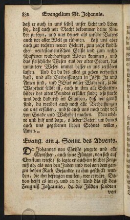 882-909, Evang. am 4. Sonnt. des Advents