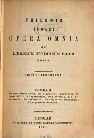 Opera omnia : Ad librorum optimorum fidem ed., 2