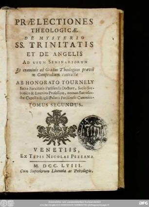 Tomus Secundus: De Mysterio Ss. Trinitatis Et De Angelis