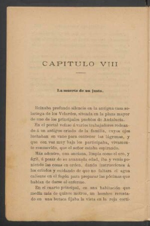 Capítulo VIII - La muerte de un justo.