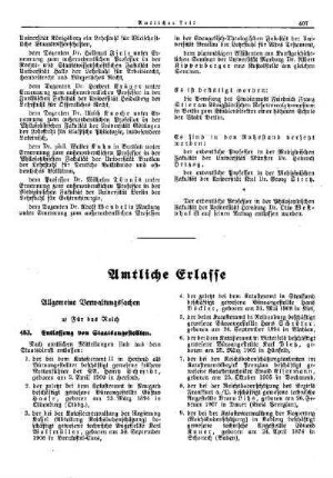 Entlassung von Staatsangestellten : [Allgemeine Verwaltungssachen] ; [Für das Reich] ; [Amtliche Erlasse] ; [Amtlicher Teil]