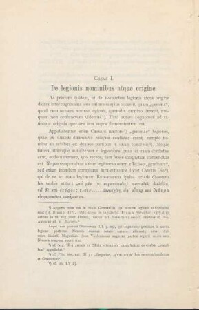 Caput I. De legionis nominibus atque origine.
