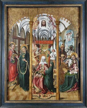 Geisenheimer Altartafel mit Anna selbritt — Mittelbild