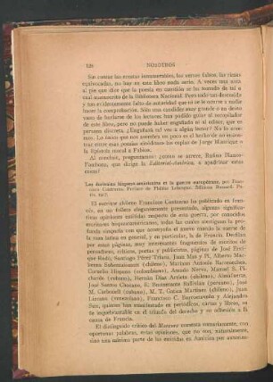Les écrivains hispano-américains et la guerre européenne, por Fransico Contreras
