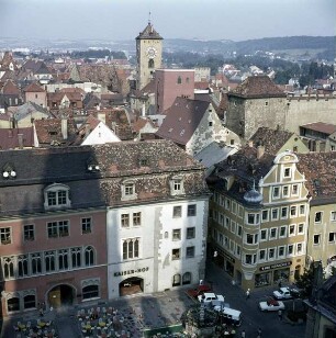 Regensburg. Domplatz. Blick aus der Vogelperspektive