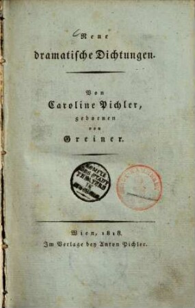 Neue dramatische Dichtungen
