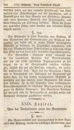 XXIX. Kapitel. Von den Verhaltungen gegen den Gouverneur.