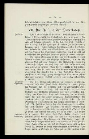 VII. Die Heilung der Tuberkulose.