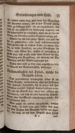 Nothwendigkeit des Todes, welche die Religion lehret.