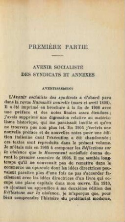 Première Partie - Avenir Socialiste Des Syndicats Et Annexes