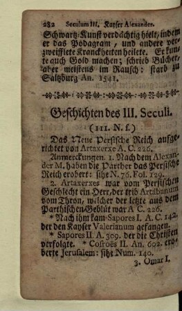 Geschichten des III. Seculi