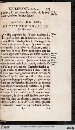 Chapitre LXIV: De l'ile de Chio, et de ses habitans