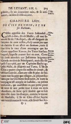 Chapitre LXIV: De l'ile de Chio, et de ses habitans