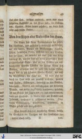 Von den Rißen oder Aufreissen der Haut.