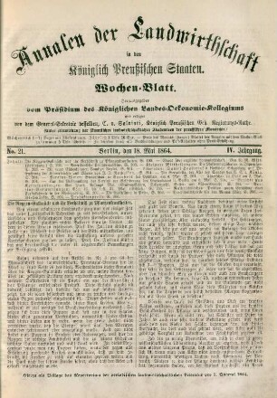 No. 21. Berlin, den 18. Mai 1864. IV. Jahrgang.