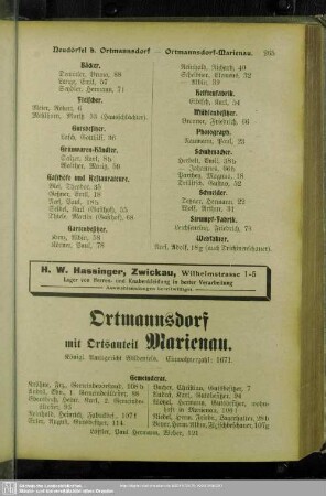 Ortmannsdorf mit Ortsanteil Marienau